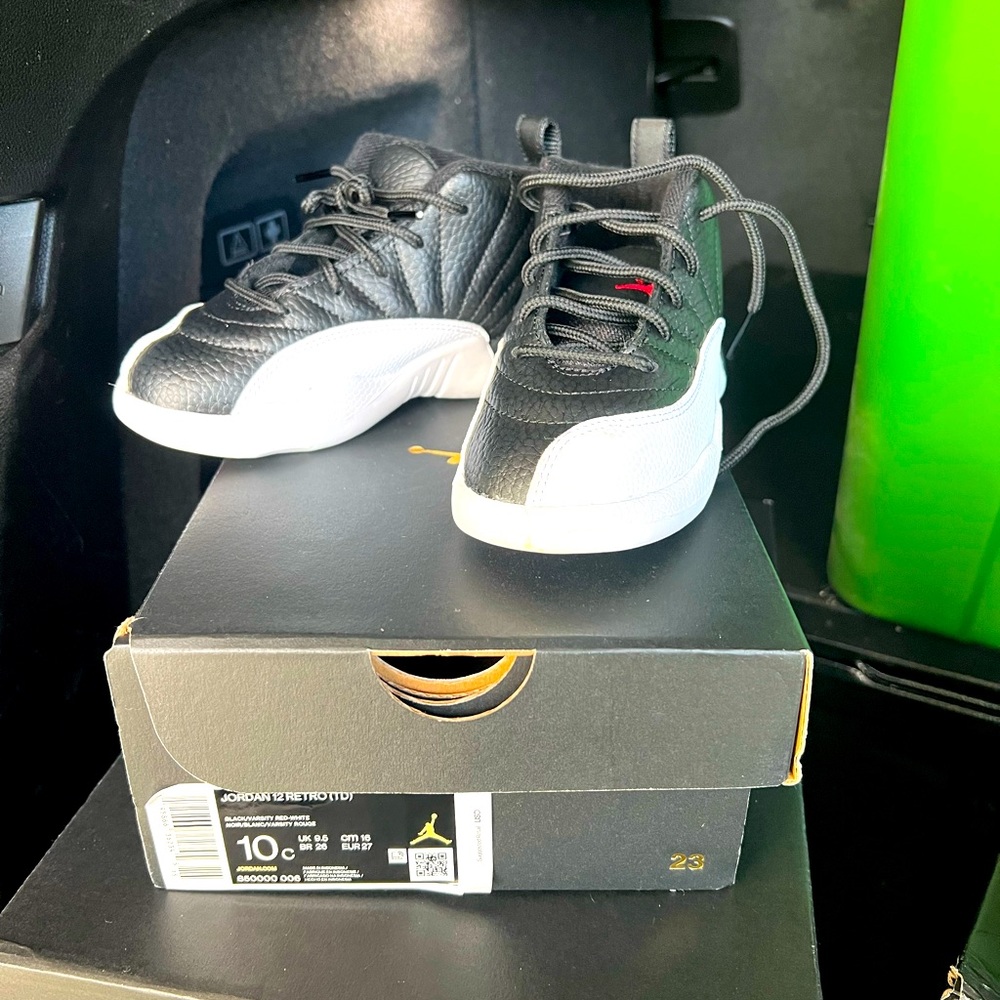 Jordan 12 retro. Size 10c black and white.